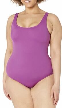 Amazon Essentials Women's One-Piece Coverage Swimsuit Violet Women’s 6X NWT